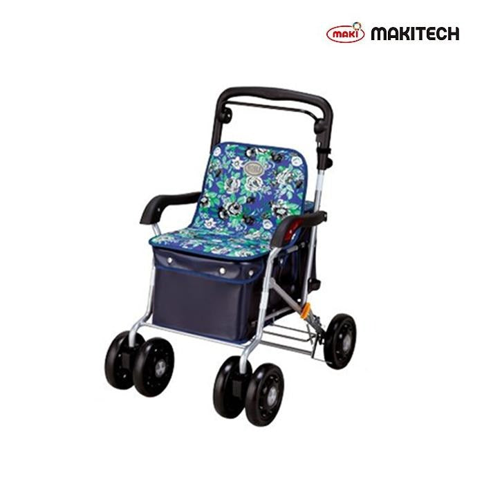 極美品　NOBLE ノーブル　シルバーカー 花柄デザイン シルバーカー ノーブル マキテック ボックスタイプシルバーカー